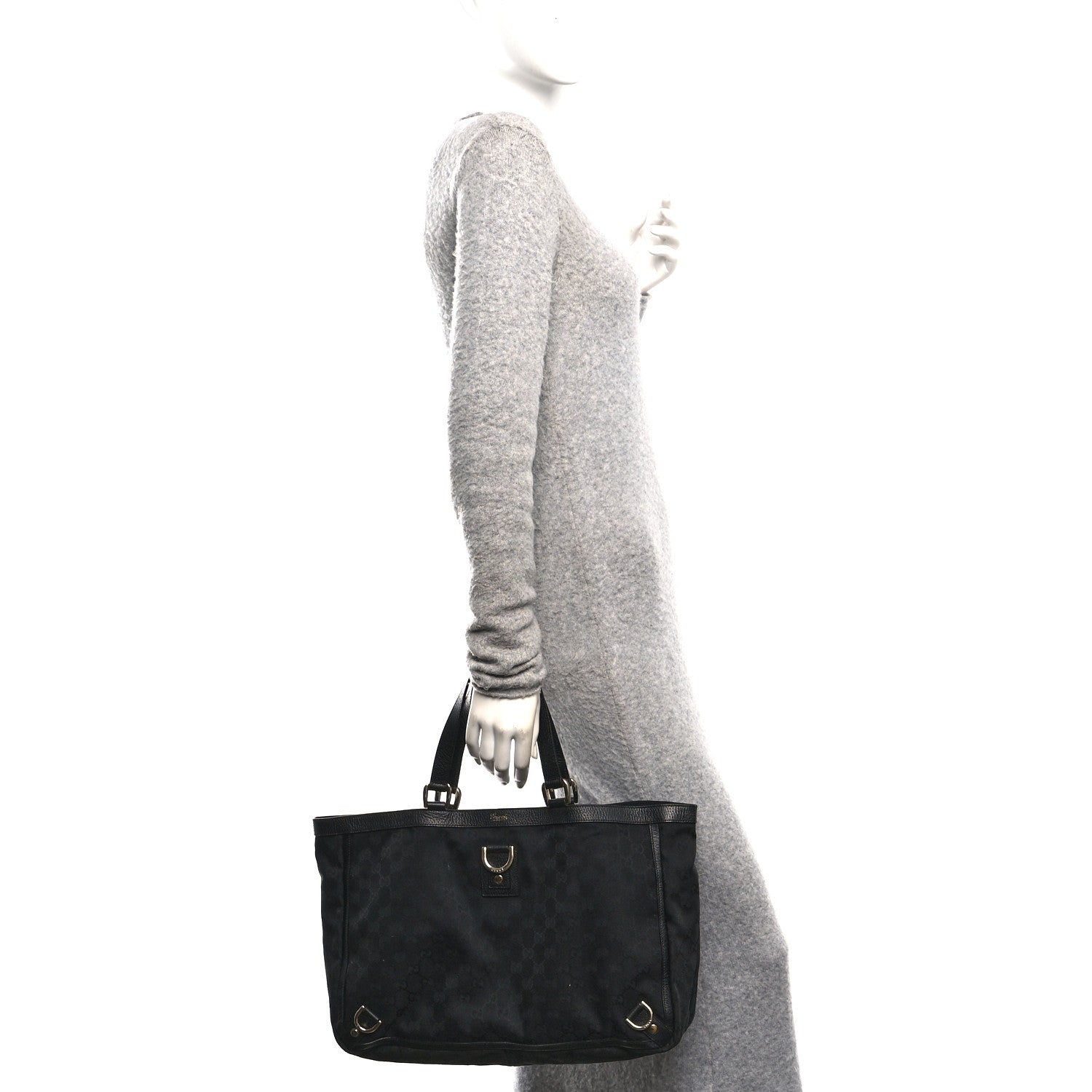 Gucci Monogram Large Abbey Tote Black