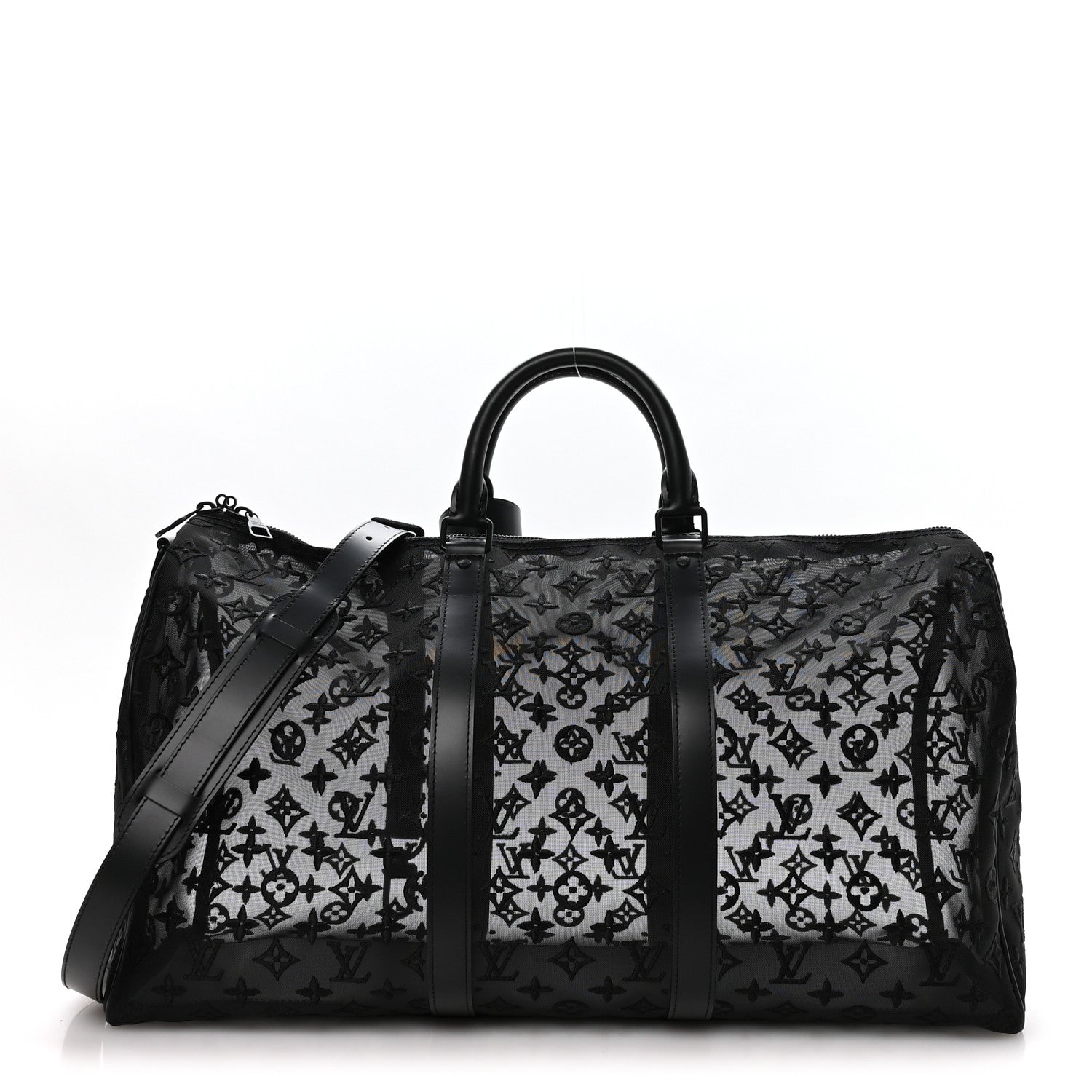 Louis Vuitton Monogram See Through Keepall Bandouliere 50 Black