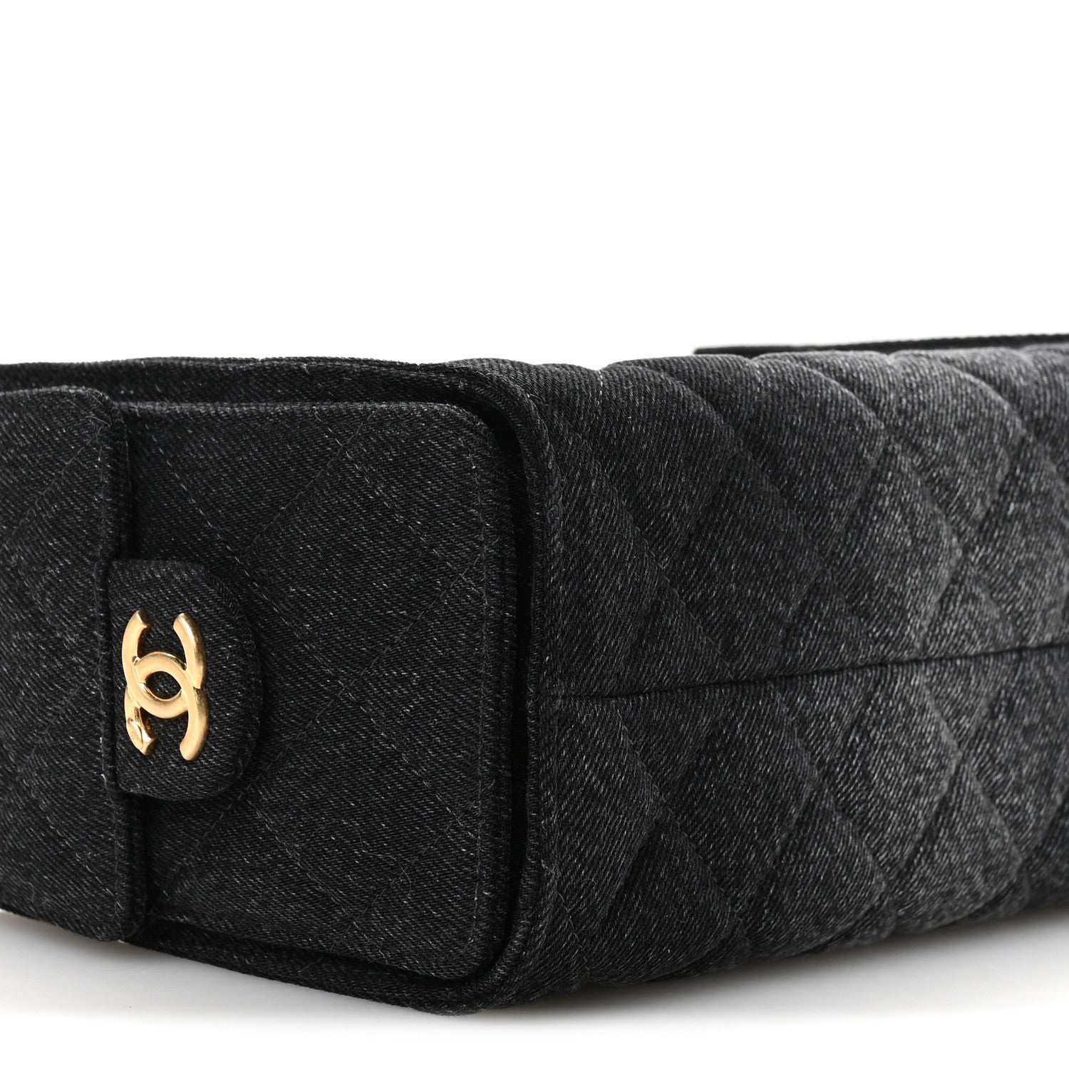 Chanel Washed Denim Quilted Mini Chanel 25 Handbag Black