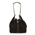 Chanel Suede Quilted Medium Chanel 25 Handbag Dark Brown