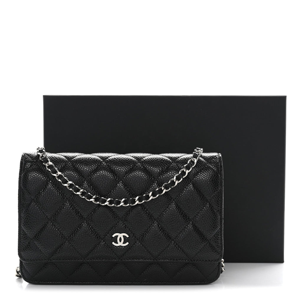 Chanel Caviar Quilted Wallet on Chain WOC Black