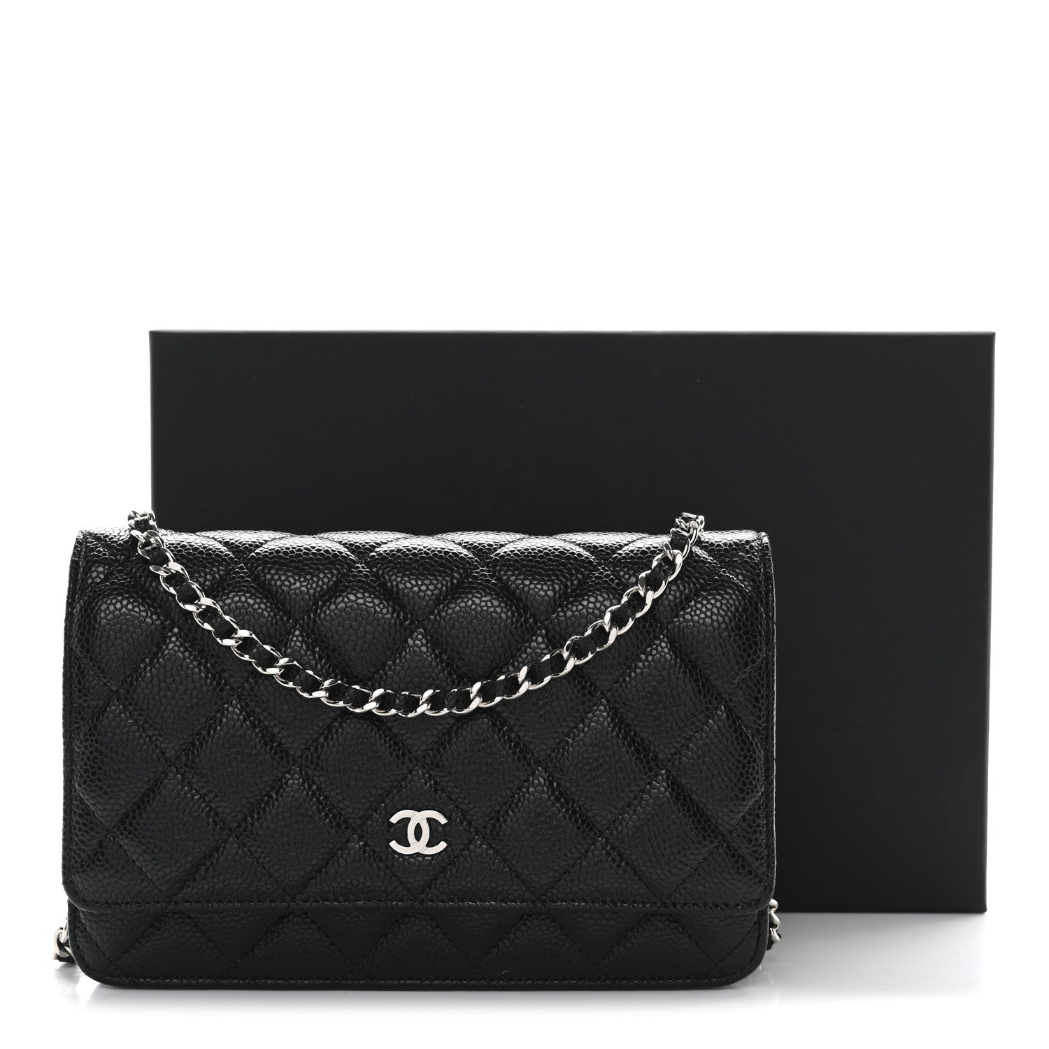 Chanel Caviar Quilted Wallet on Chain WOC Black
