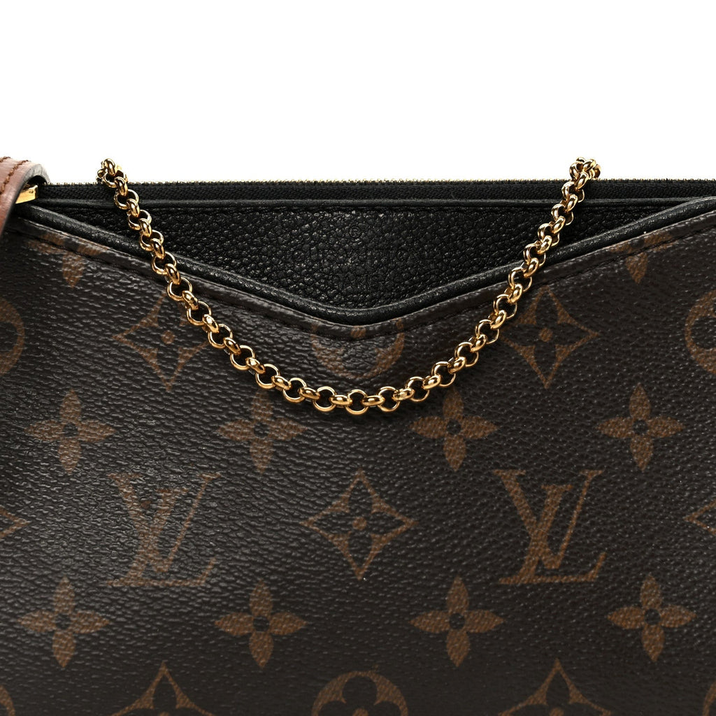 Louis Vuitton Monogram Pallas Clutch Black