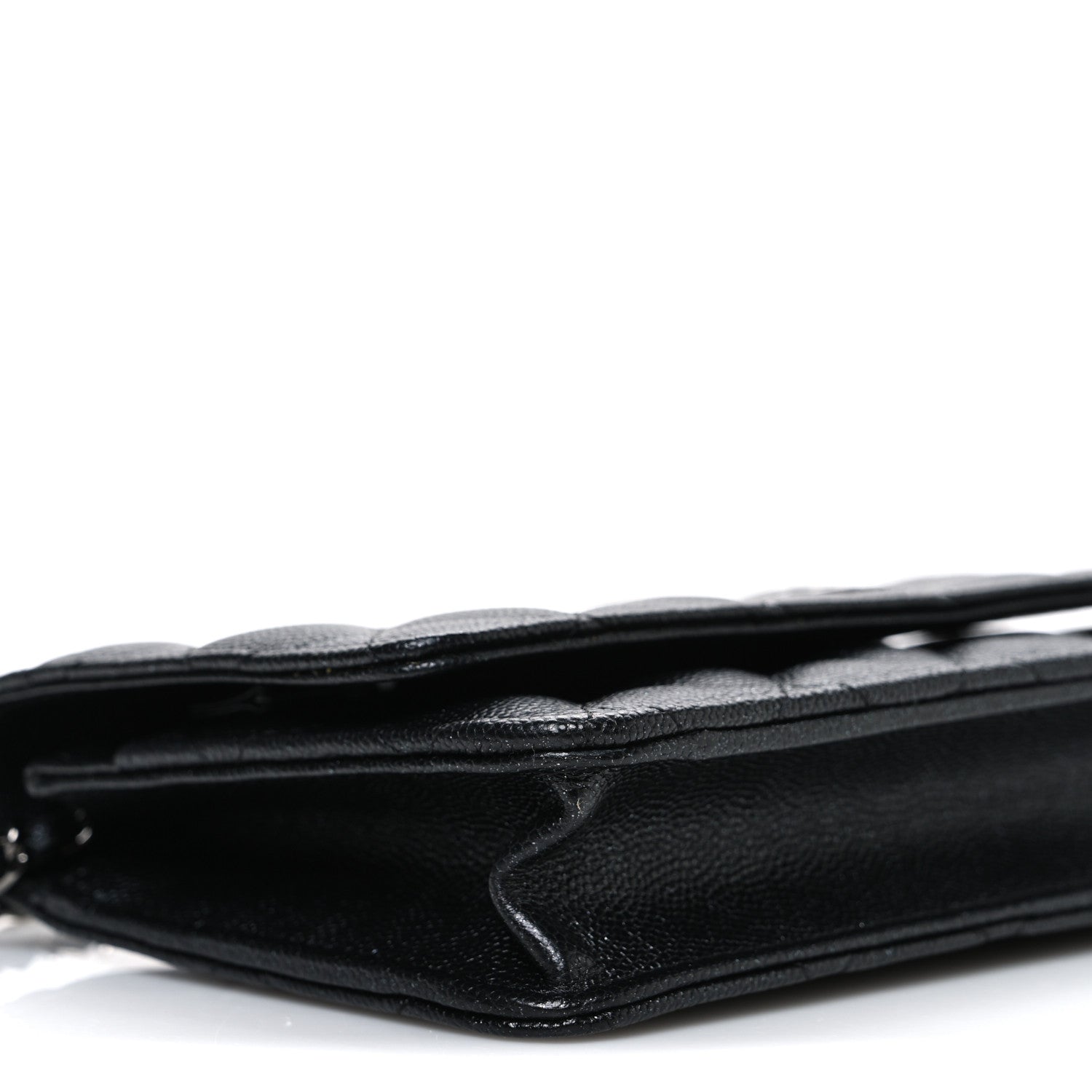 Chanel Iridescent Caviar Quilted Wallet on Chain WOC Black
