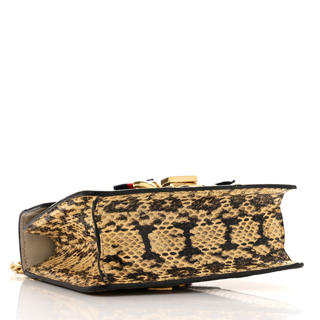 Gucci Snakeskin Mini Sylvie Chain Shoulder Bag Roccia