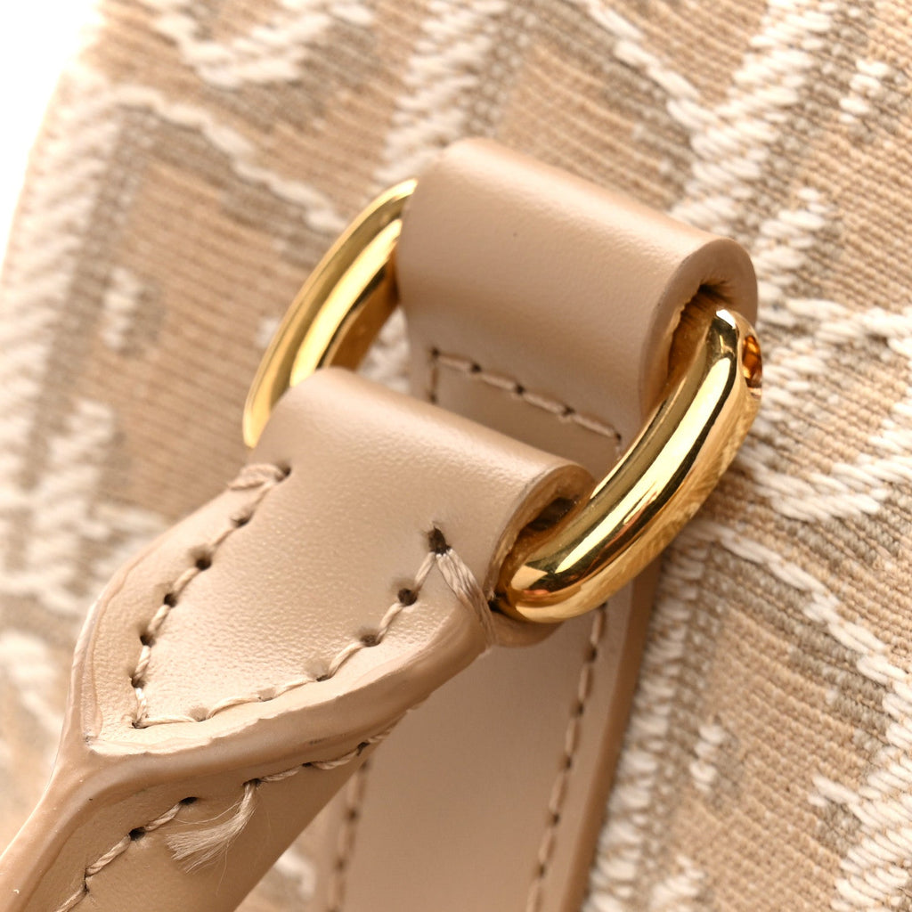 Christian Dior Oblique Chambray Groove 17 Bag Natural