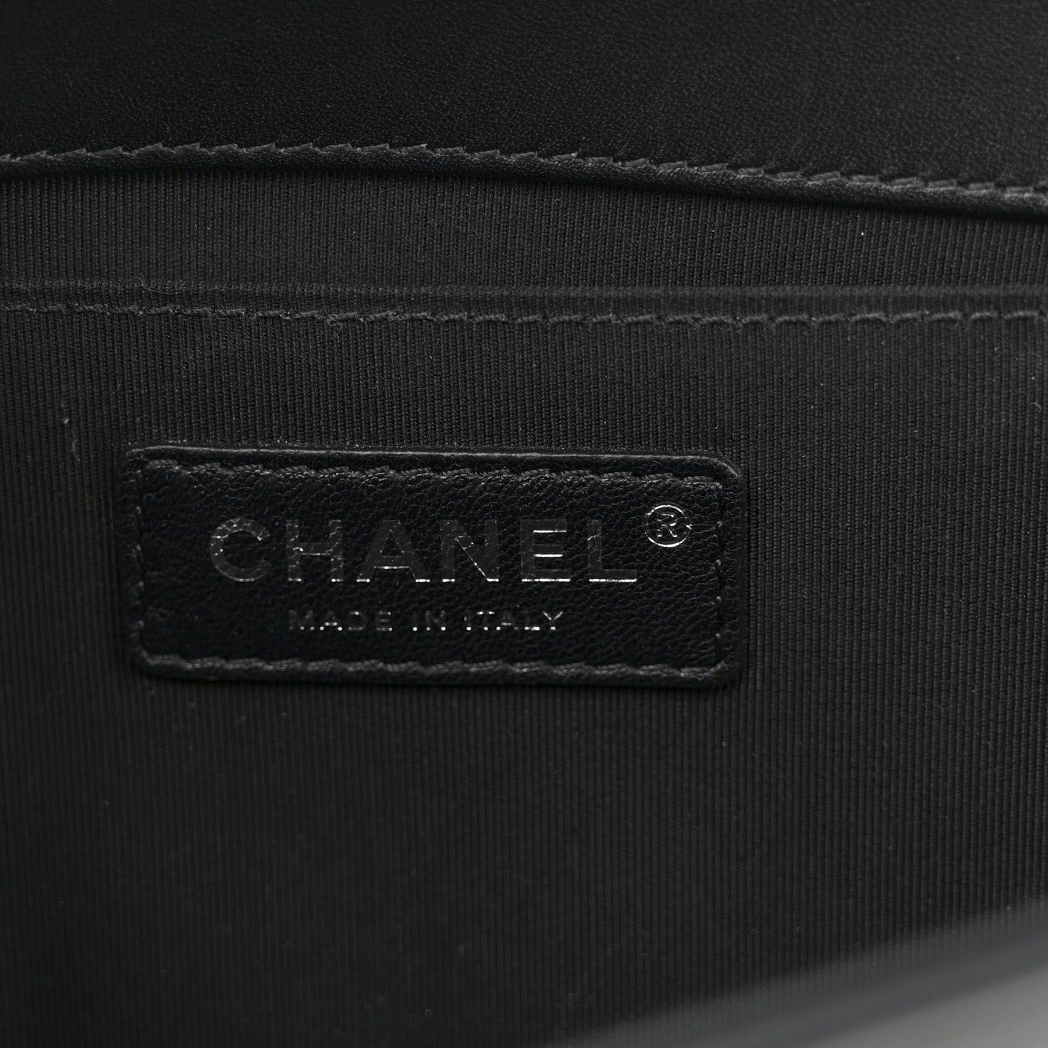 Chanel Calfskin Painted Chevron Embossed Medium Boy Flap Black