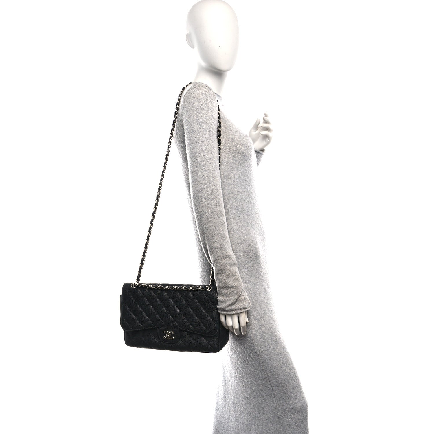 Chanel Caviar Quilted Jumbo Double Flap Black