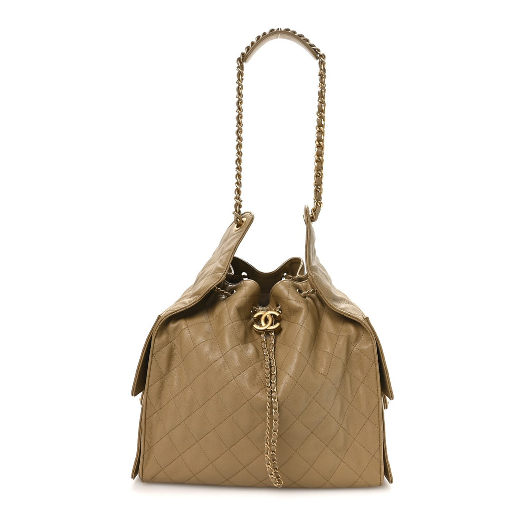 Chanel Caviar Quilted Medium Chanel 25 Handbag Dark Beige
