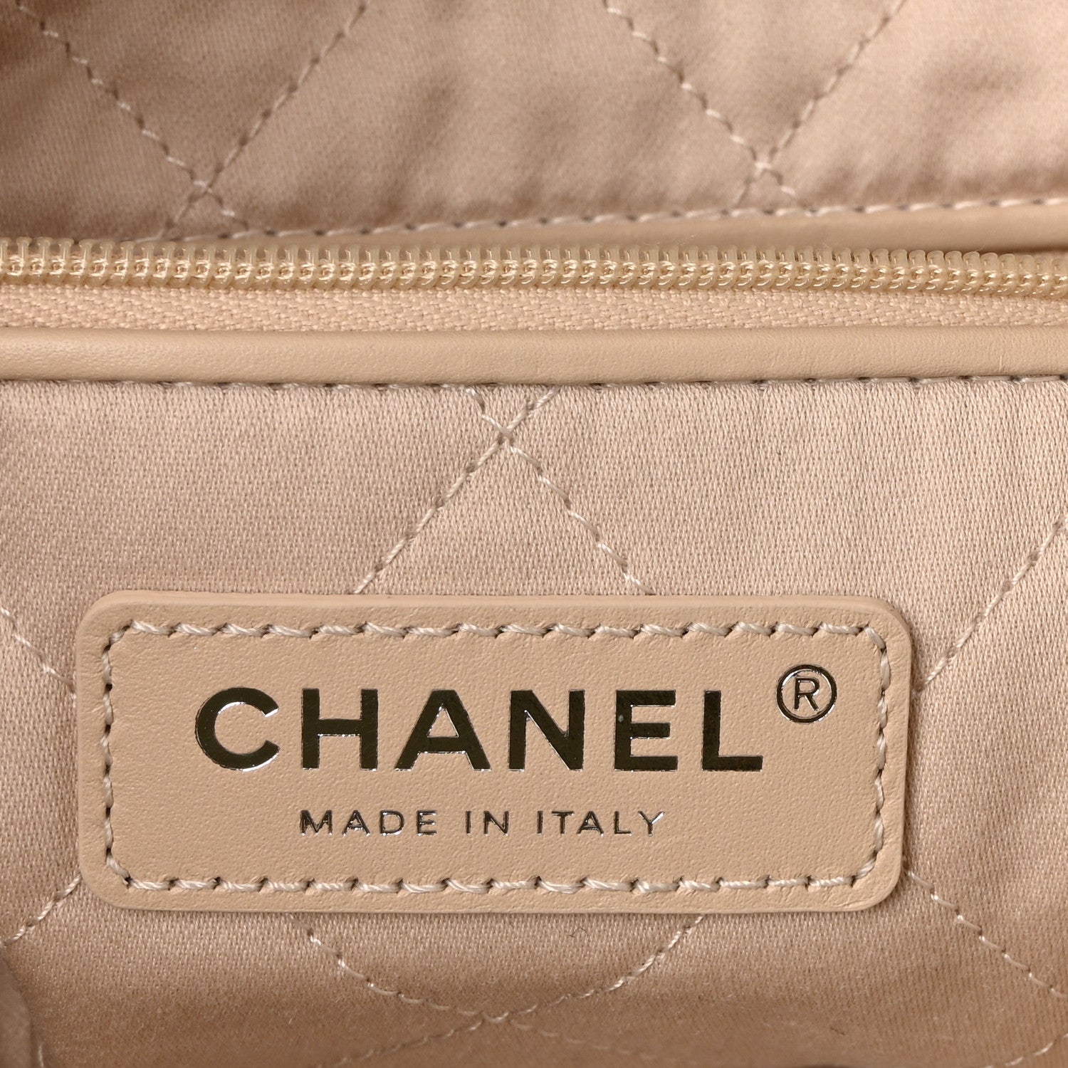 Chanel Shiny Calfskin Quilted Small Chanel 22 Ecru