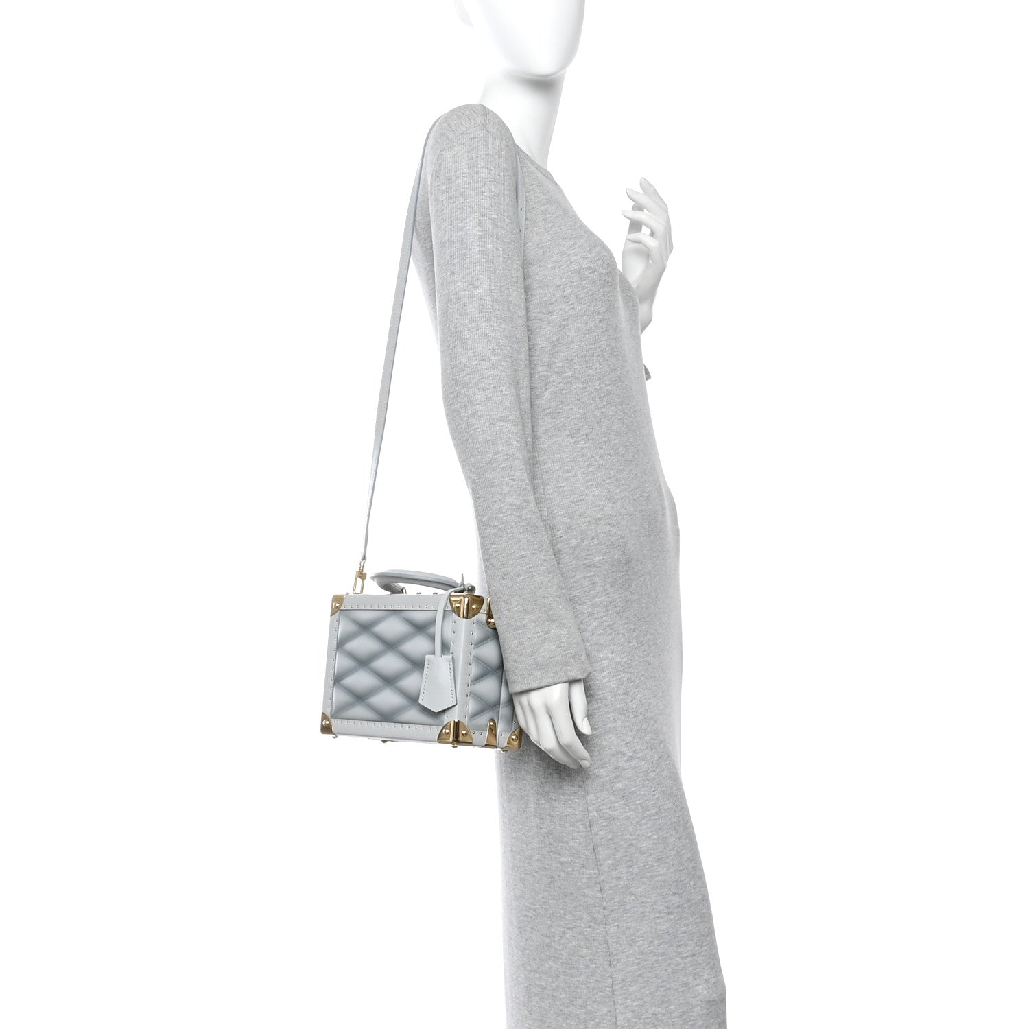 Louis Vuitton Lambskin Malletage Petite Valise Palazzo Ecume