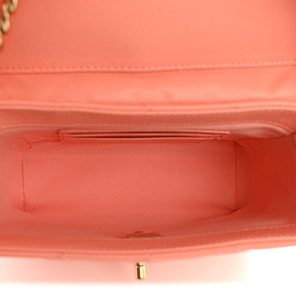 Chanel Caviar Quilted Handy Box Vanity Case Orange