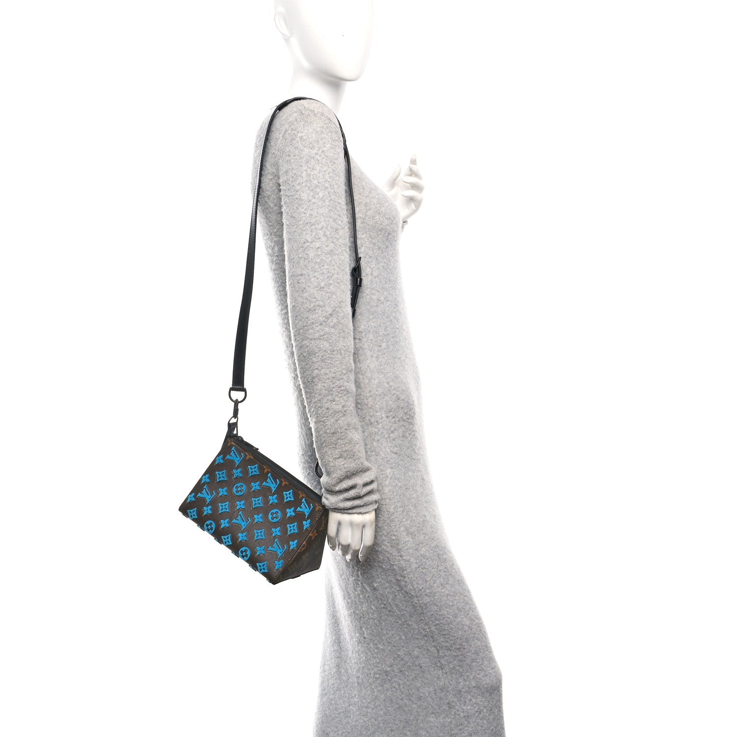 Louis Vuitton Monogram Tuffetage Triangle Messenger Turquoise