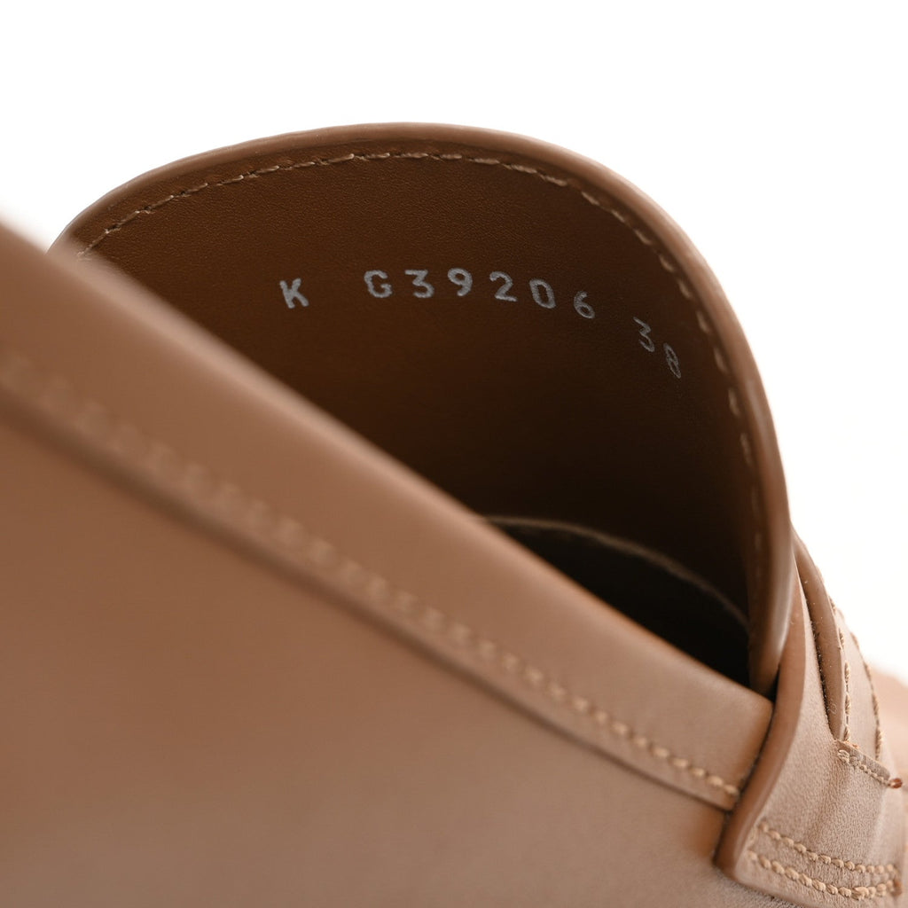 Calfskin CC Platform Loafers 38 Beige
