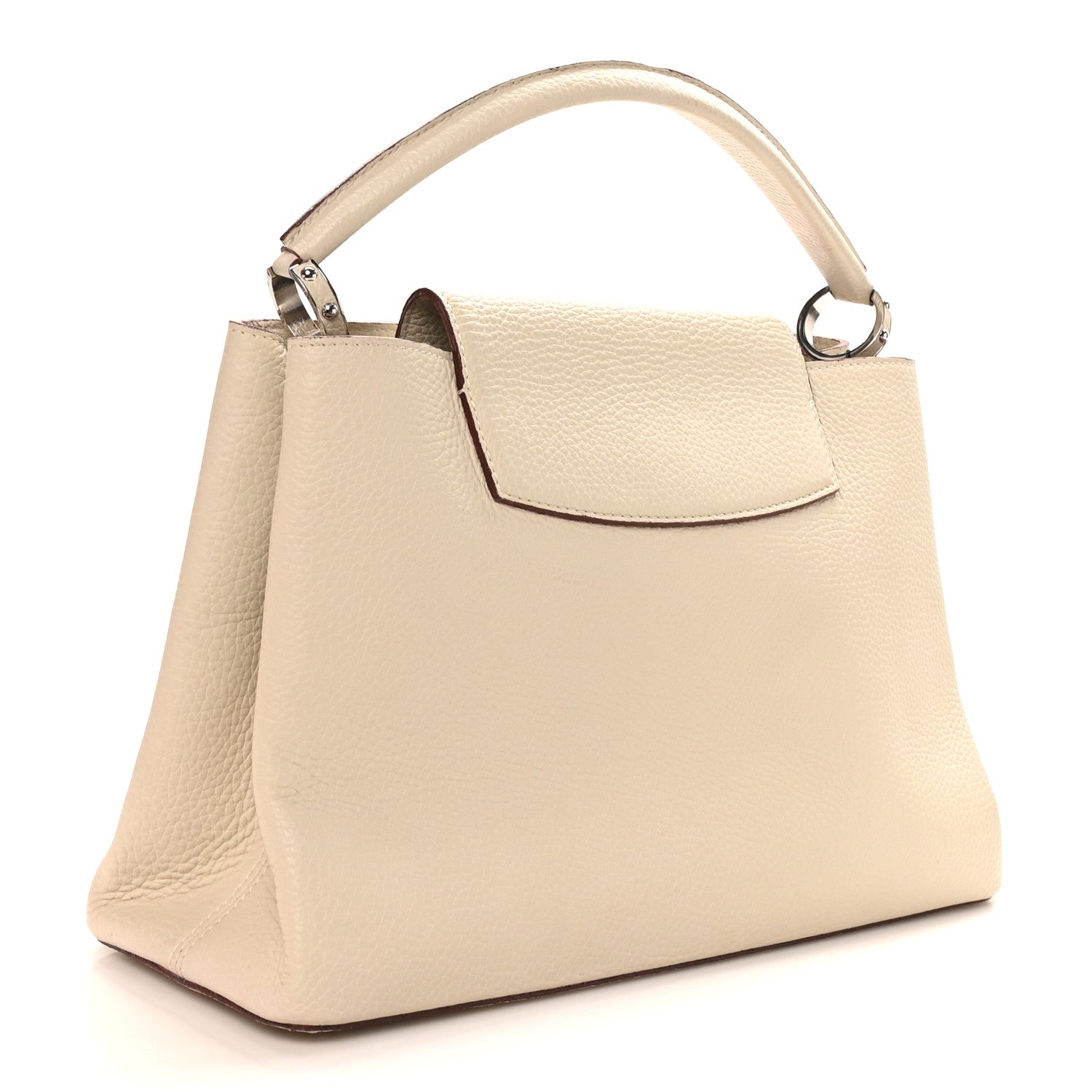 Louis Vuitton Taurillon Capucines MM Blanc Casse