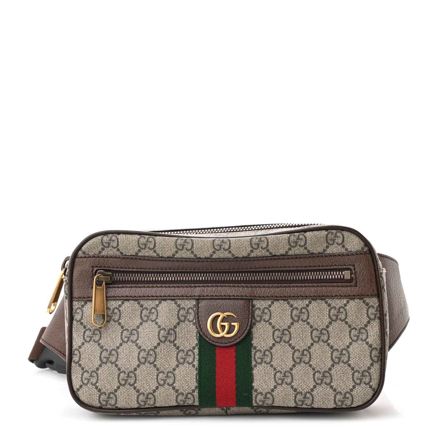 Gucci Soft GG Supreme Monogram Medium Ophidia Belt Bag Dark Brown