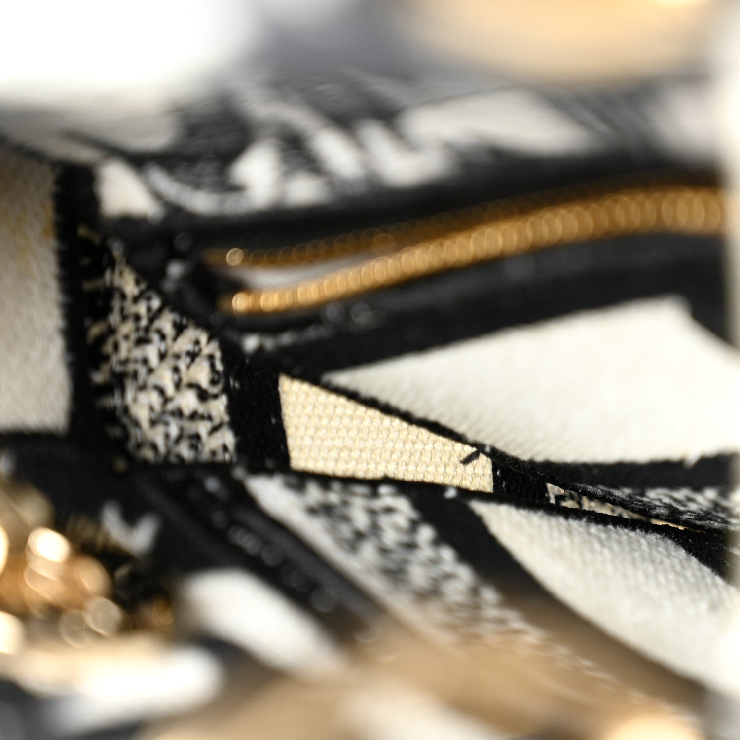 Christian Dior Canvas Petites Fleurs Embroidered Mini Lady D-Lite Black White