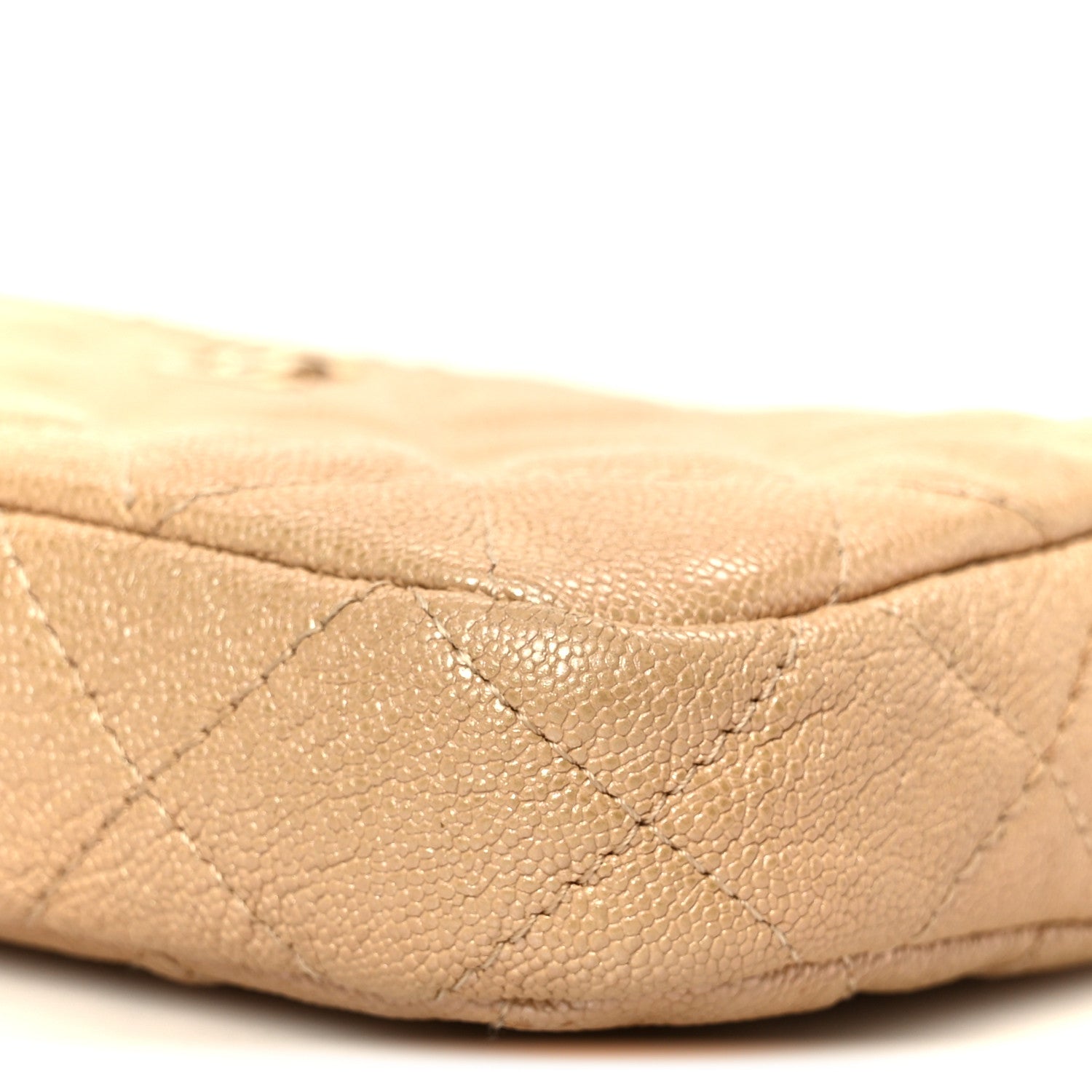 Chanel Metallic Caviar Quilted Small Clutch With Chain Gold