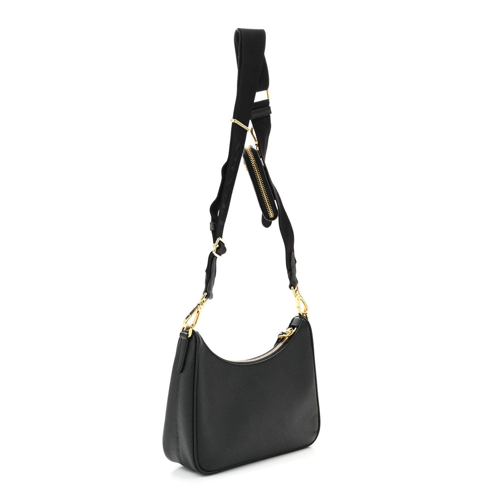 Prada Saffiano Lux Re-Edition 2005 Shoulder Bag Black