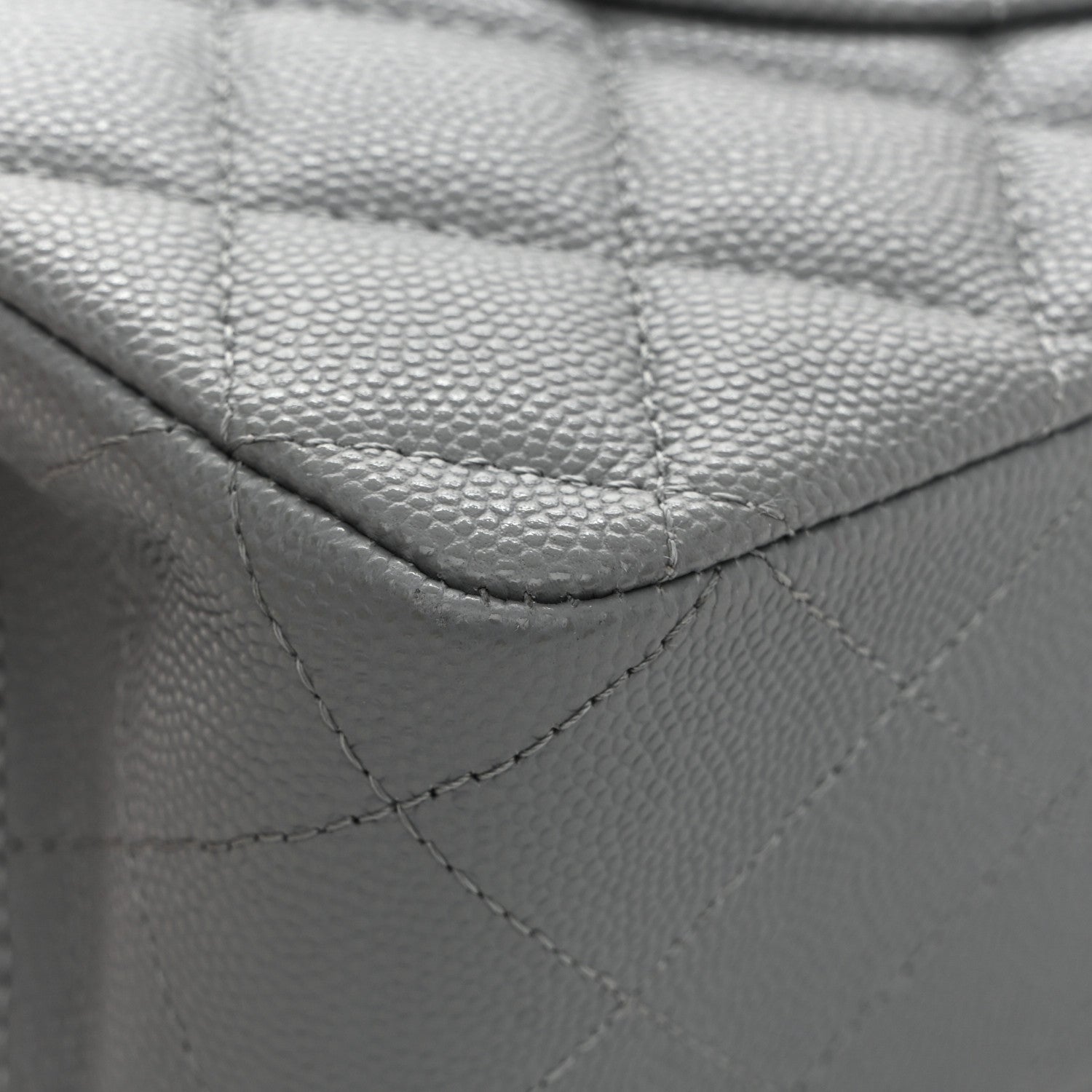 Chanel Caviar Quilted Medium Double Flap Grey