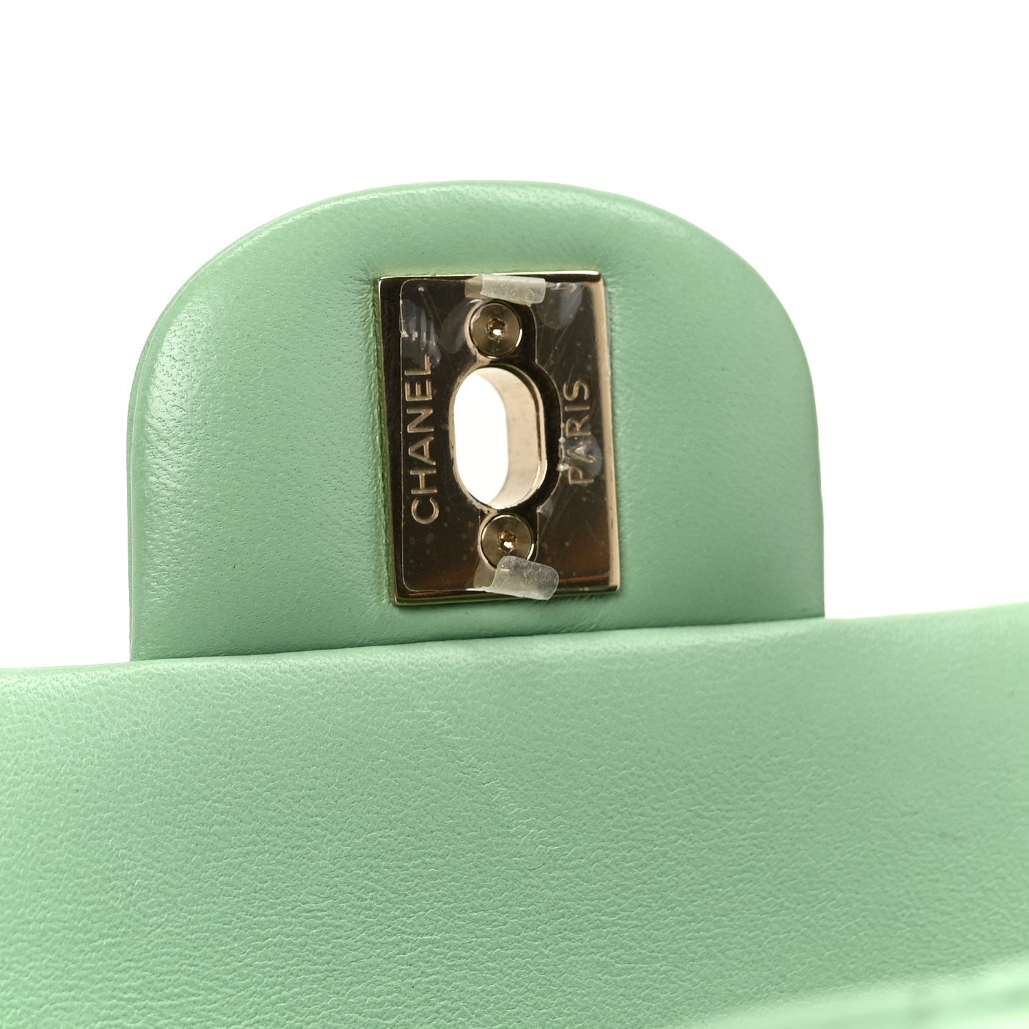 Chanel Lambskin Quilted Mini Rectangular Flap Green