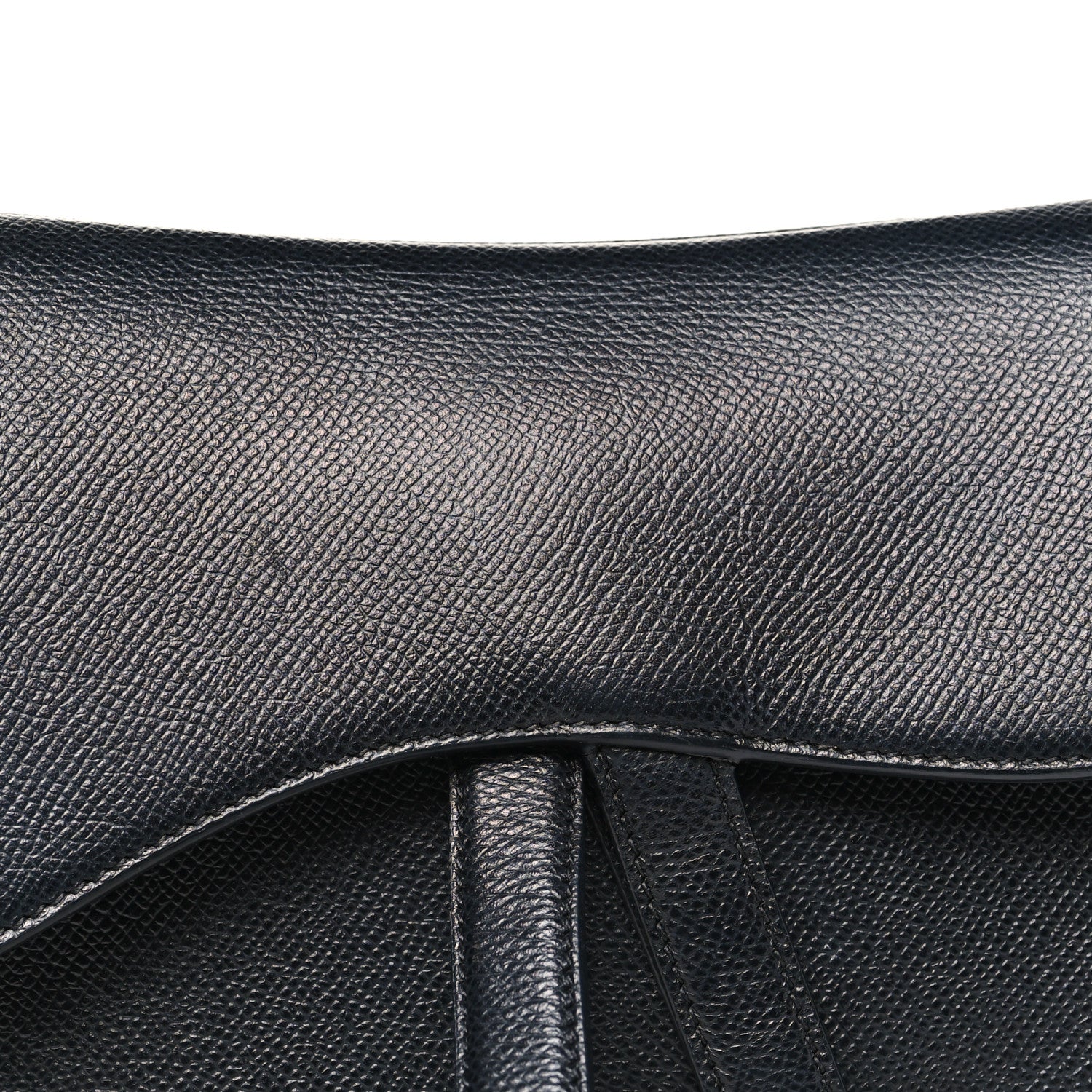 Christian Dior Grained Calfskin Saddle Bag Black
