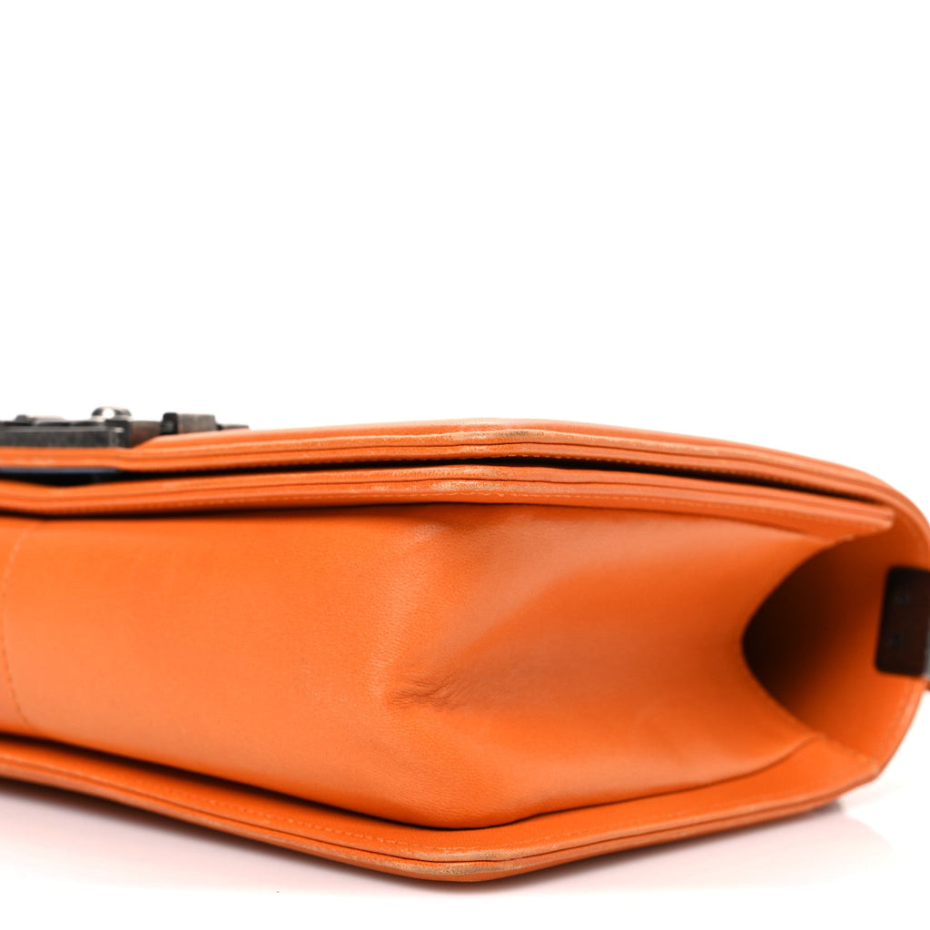 Chanel Lambskin Quilted Medium Boy Flap Orange