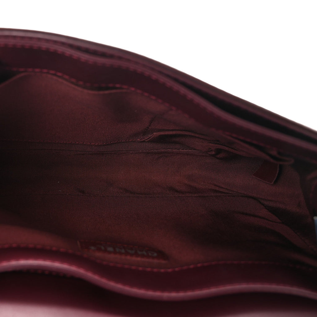 Chanel Patent New Medium Boy Reverso Flap Burgundy