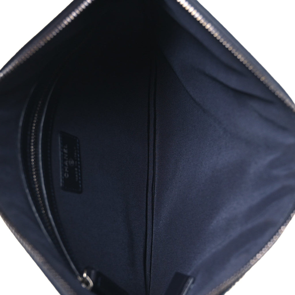 Canvas Studded CC Medium Cosmetic Pouch Navy