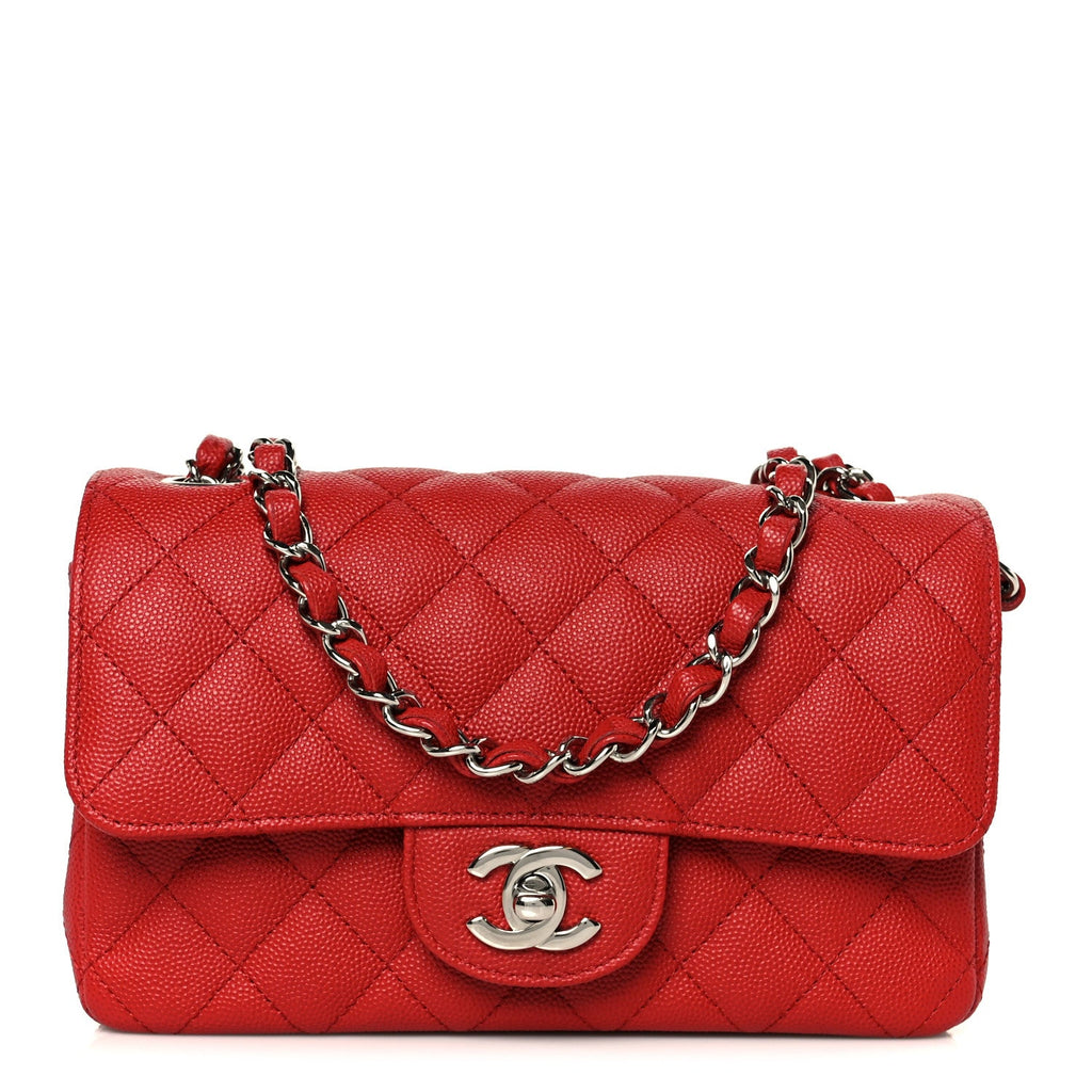 Chanel Caviar Quilted Mini Rectangular Flap Red