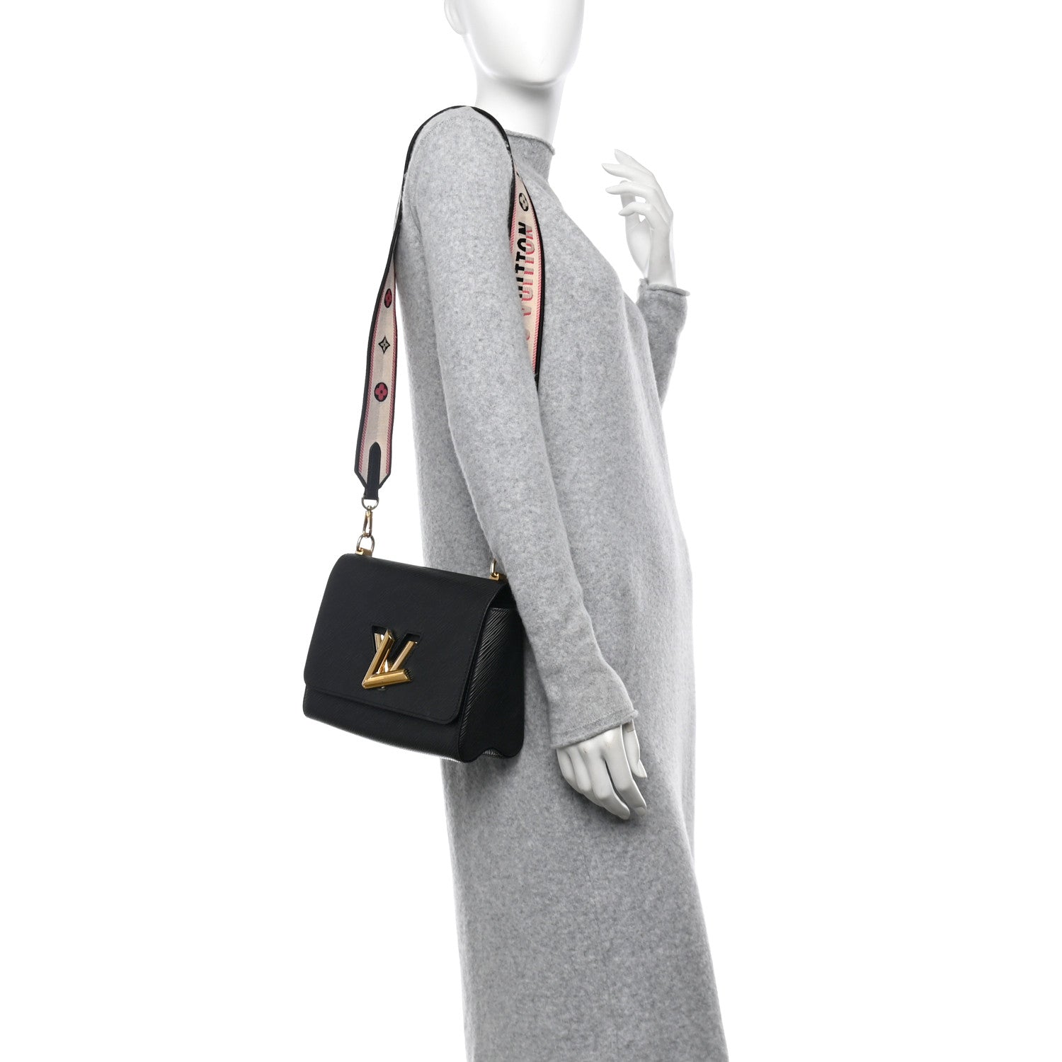 Louis Vuitton Epi Twist Top Handle Shoulder Bag MM Black