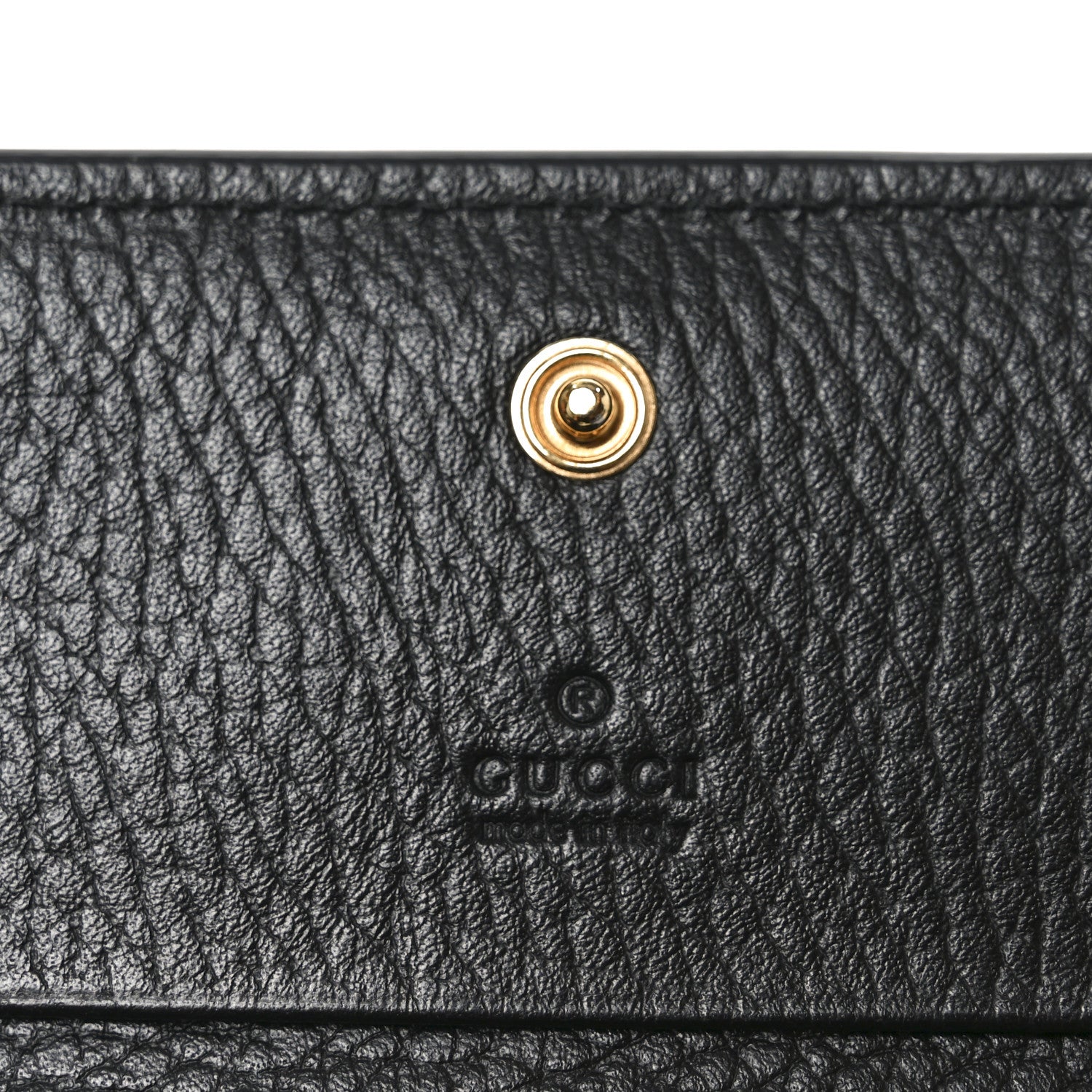 Gucci Dollar Calfskin GG Supreme Monogram GG Marmont Card Case Black Beige Ebony