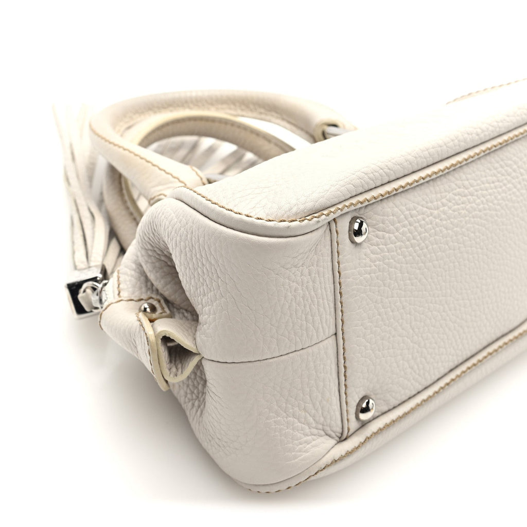 Chanel Calfskin Lax CC Small Bowler Bag White