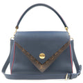 Louis Vuitton Monogram Grained Calf Leather Double V Bag M55022