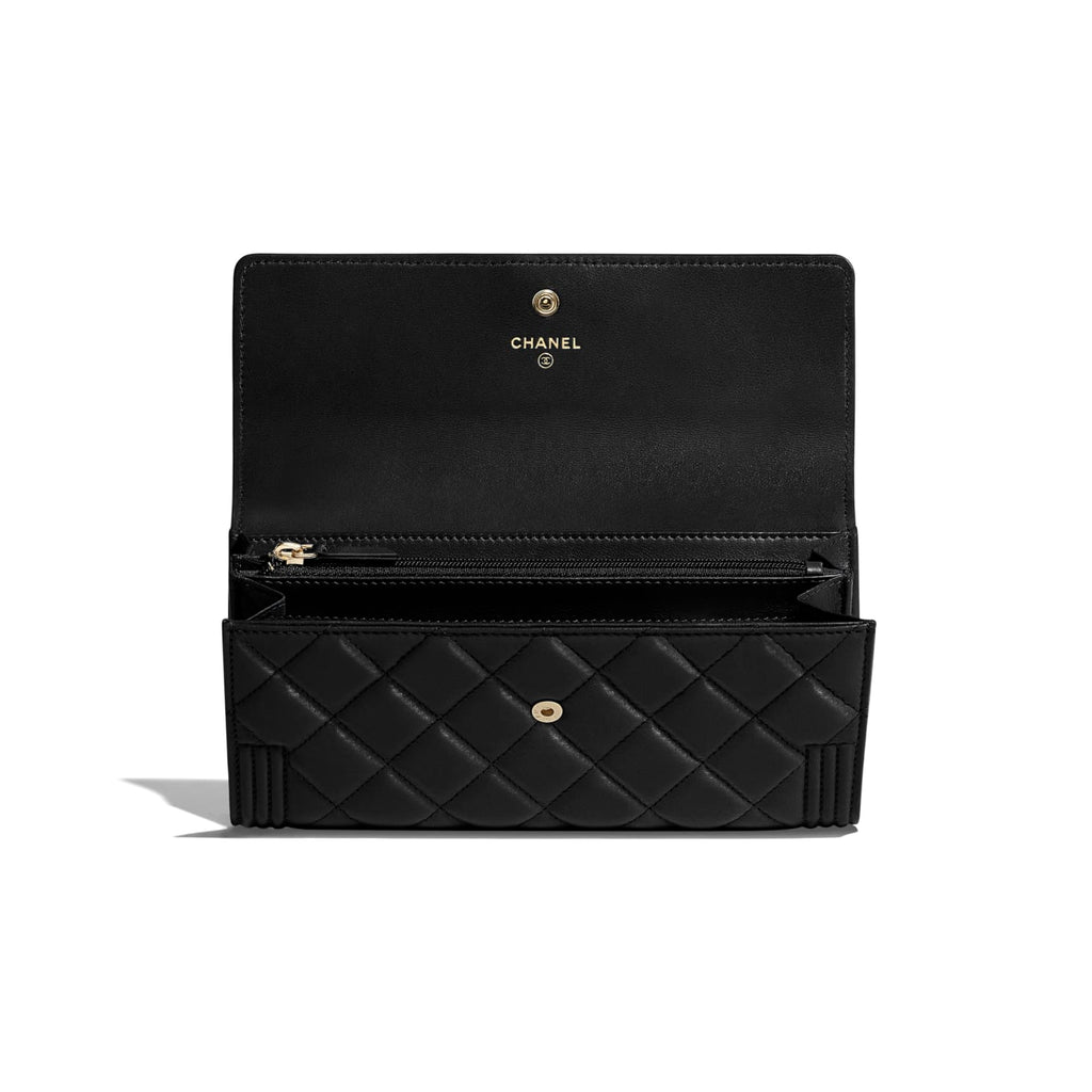 Chanel Quilted Lambskin Boy Long Flap Wallet