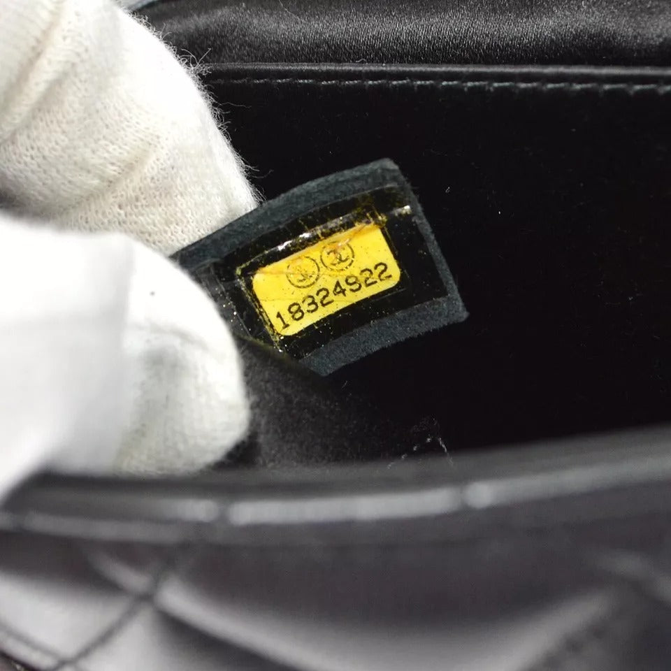 Chanel Black Lambskin Around the World Handbag