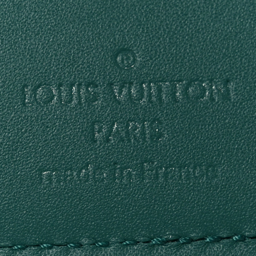 Louis Vuitton Grained Calfskin Aerogram Pocket Organizer Forest Green