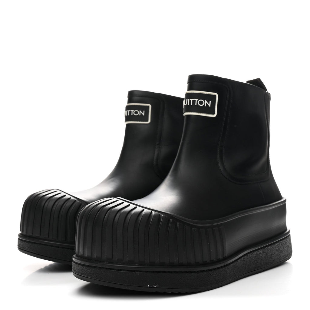 Louis Vuitton Calfskin Polar Flat Ankle Boots 41 Black