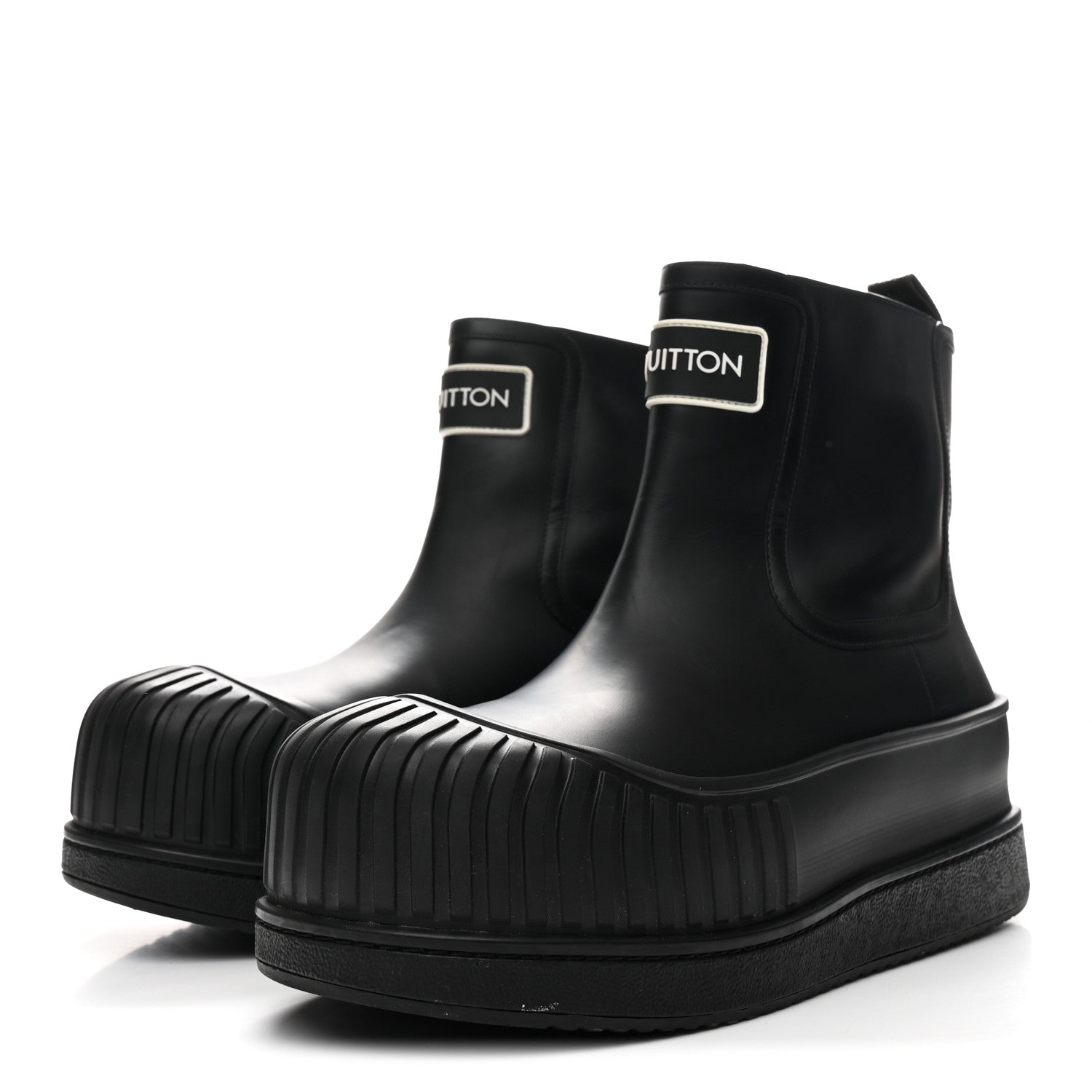 Louis Vuitton Calfskin Polar Flat Ankle Boots 41 Black