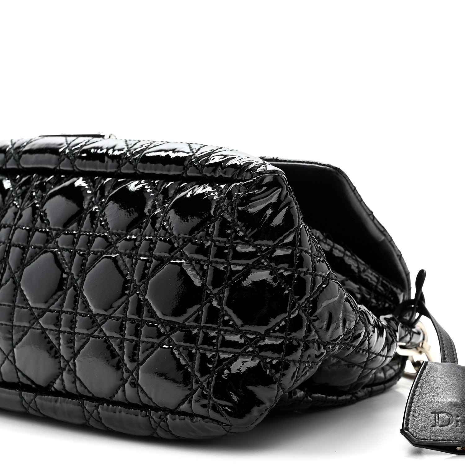 Christian Dior Patent Cannage New Lock Flap Black