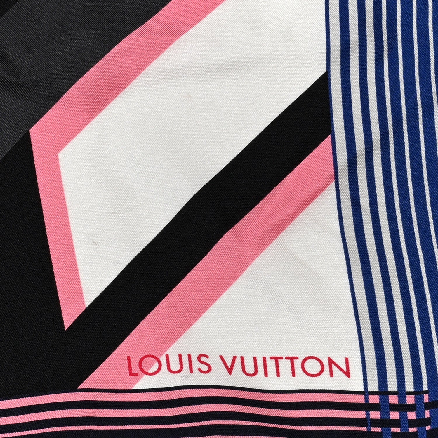 Louis Vuitton Silk LV Monogram Square Scarf Blue Pink
