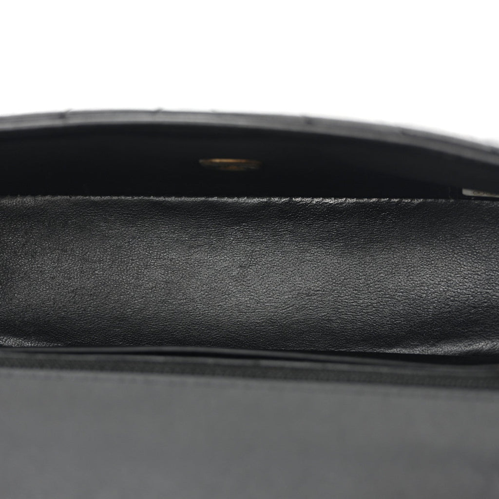Chanel Lambskin Chevron Quilted Mini Rectangular Flap Black