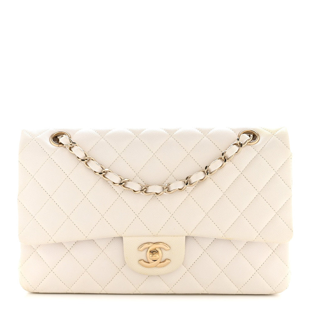 Chanel Caviar Quilted Medium Double Flap White