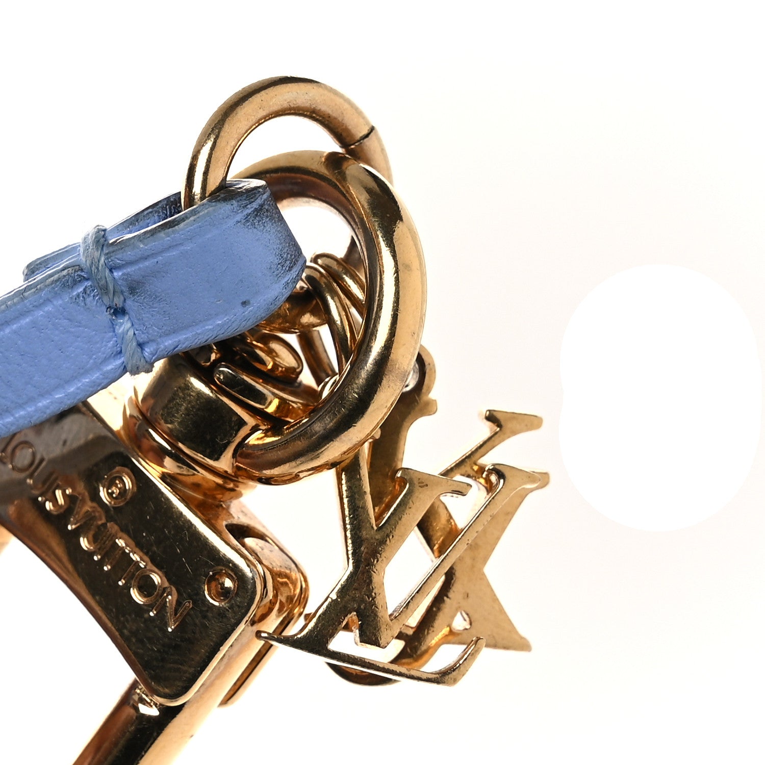 Louis Vuitton Calfskin Jeff Koons Masters LV Rabbit Bag Charm Key Ring Blue