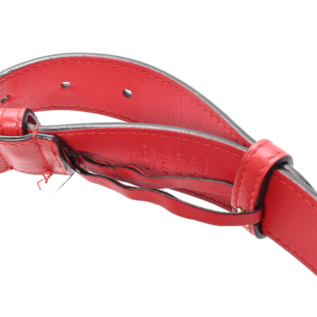 Gucci Calfskin Matelasse GG Marmont Belt Bag 75 30 Hibiscus Red