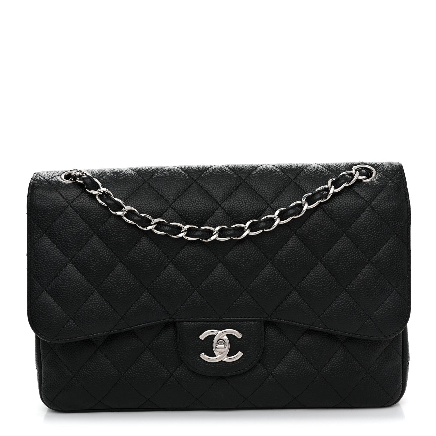 Chanel Caviar Quilted Jumbo Double Flap Black
