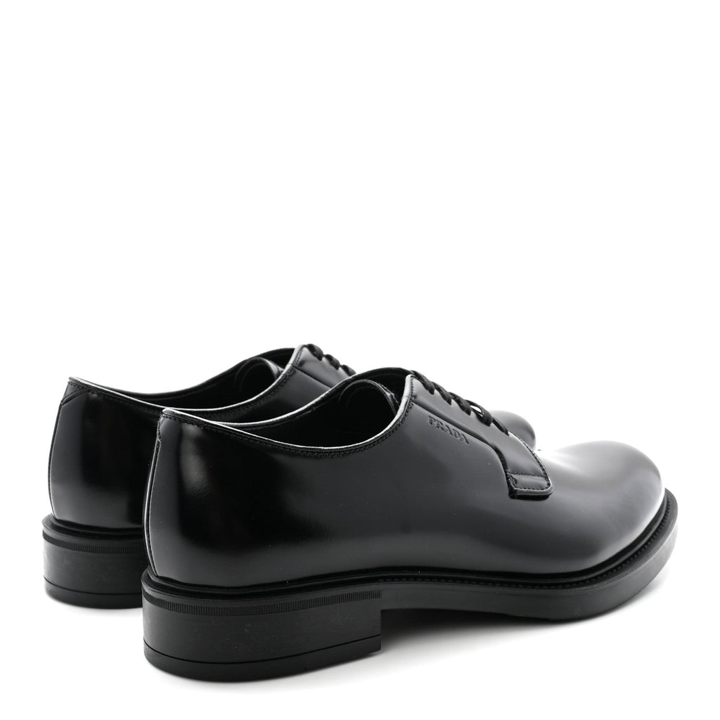Prada Spazzolato Mens Derby Loafers 7.5 Black