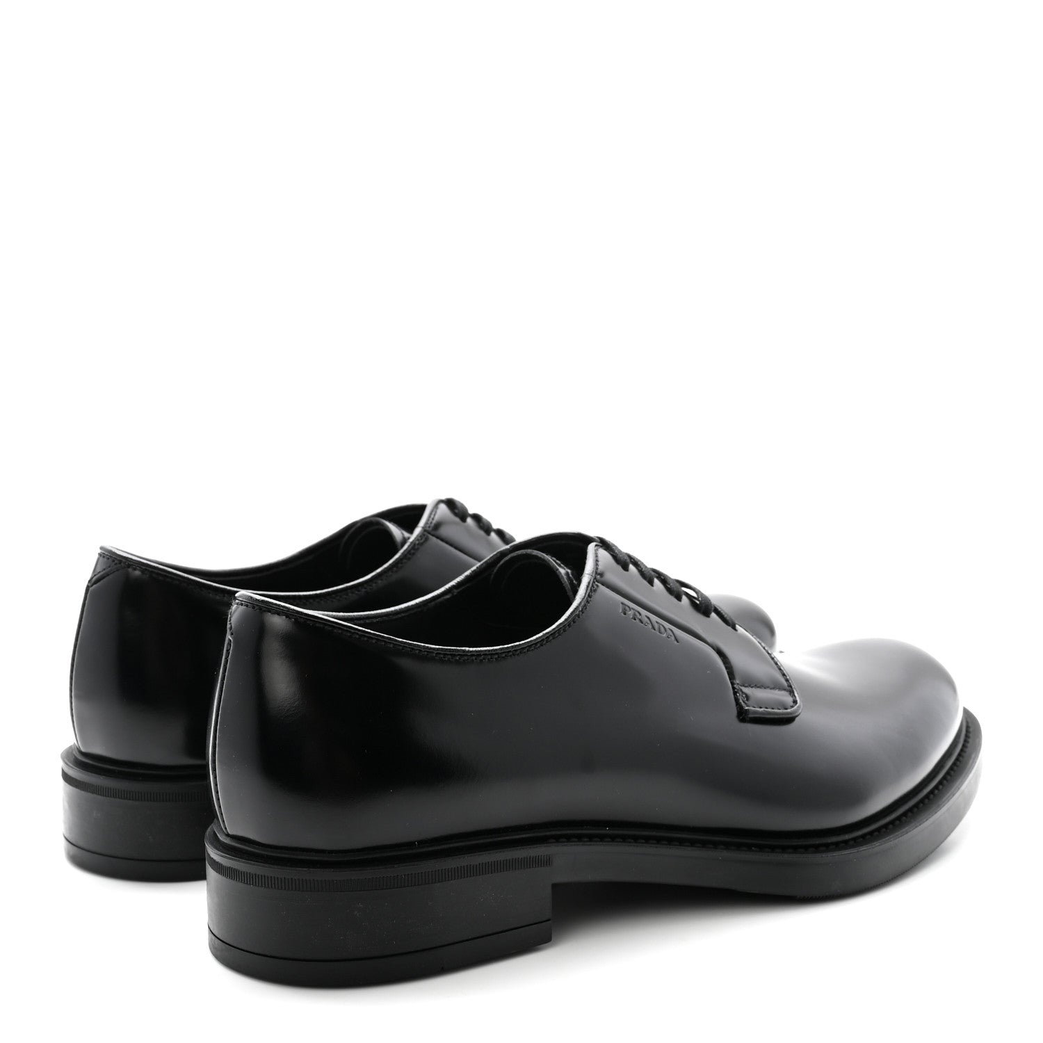 Prada Spazzolato Mens Derby Loafers 7.5 Black