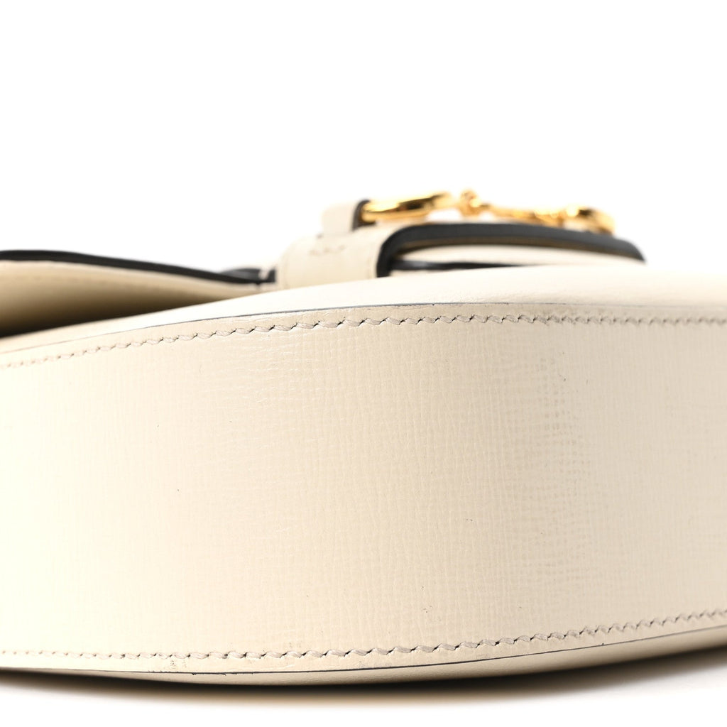 Gucci Azalea Calfskin Web Mini Horsebit 1955 Shoulder Bag Mystic White