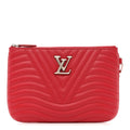 Louis Vuitton Calfskin New Wave Zipped Pochette Ecarlate
